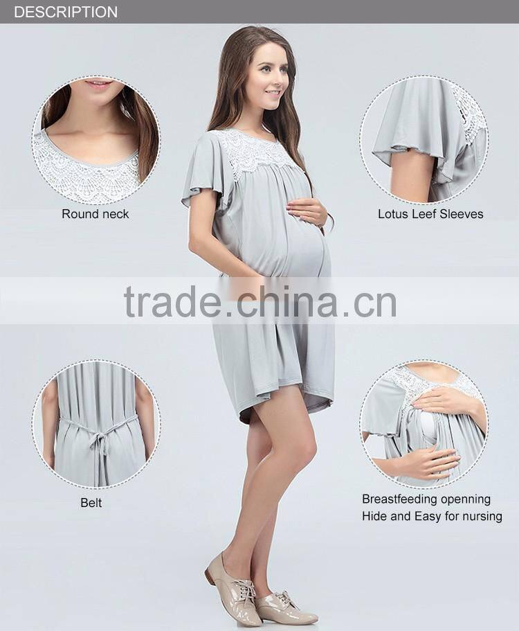 Wild Maternity Clothing Printing Breastfeeding Clothes Loose and Comfortable Nursing Dress
