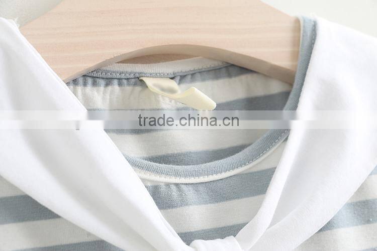 Girls stripes college wind suit summer new style children clothing set baby navy collar t skirt white skirt