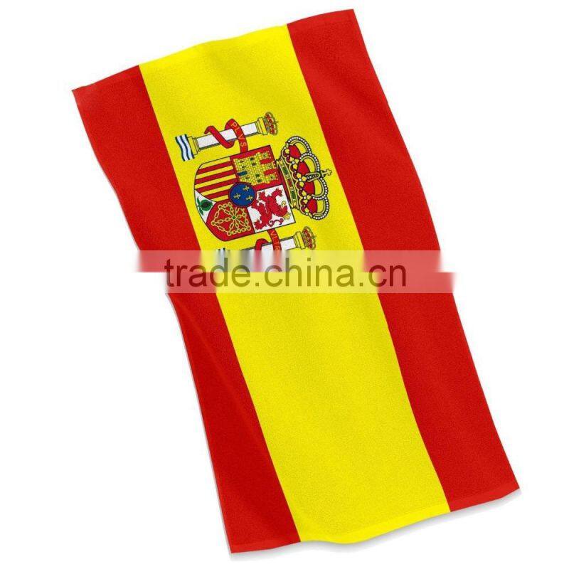Custom Premium Cotton VelourSpain Flag Print Beach Towel