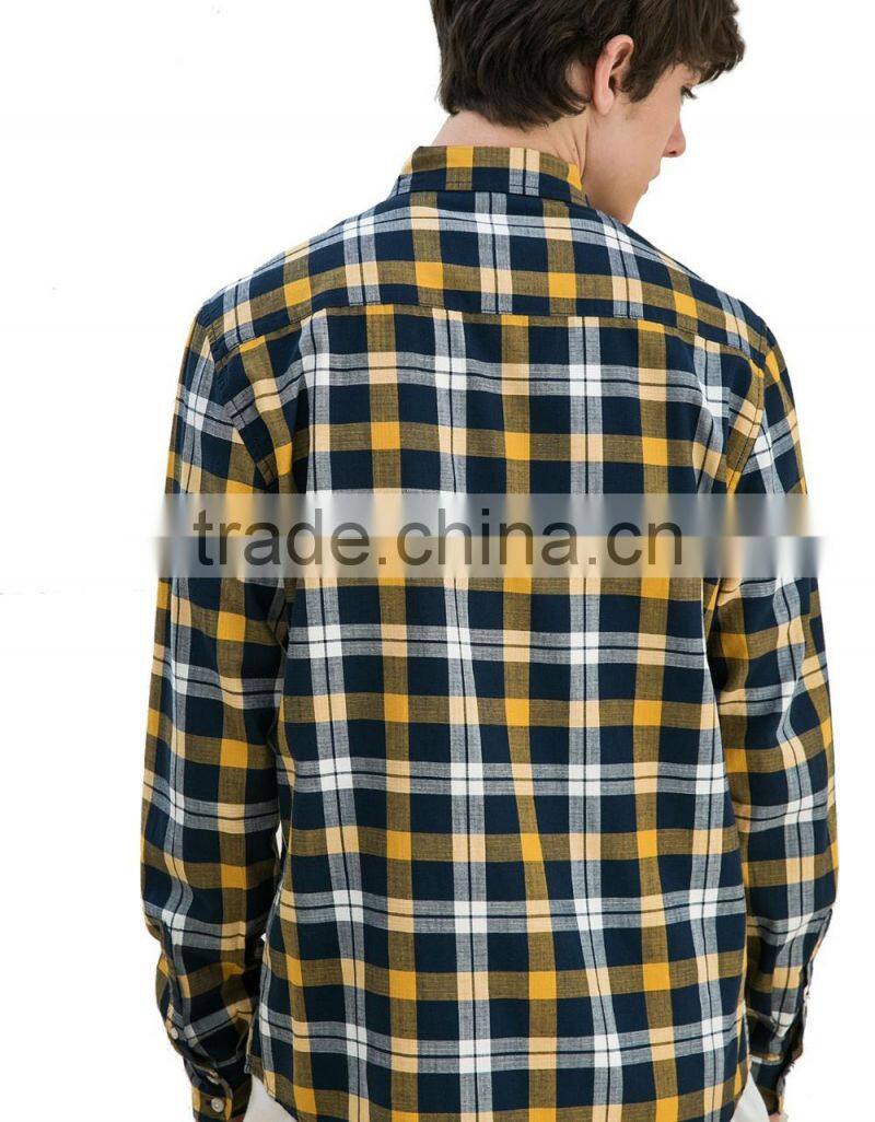 Wholesale fashion long sleeve mens custom plaid shirts