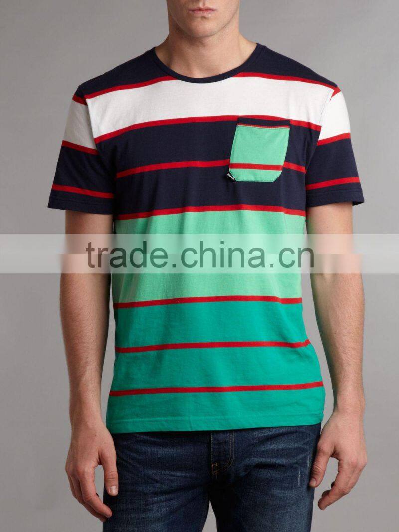 OEM factory high quality custom stripes tshirt for men