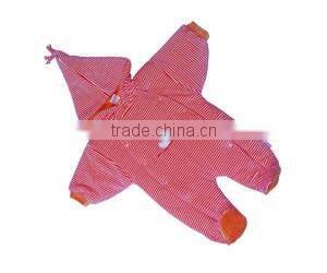 Fashionable winter red velour baby overalls