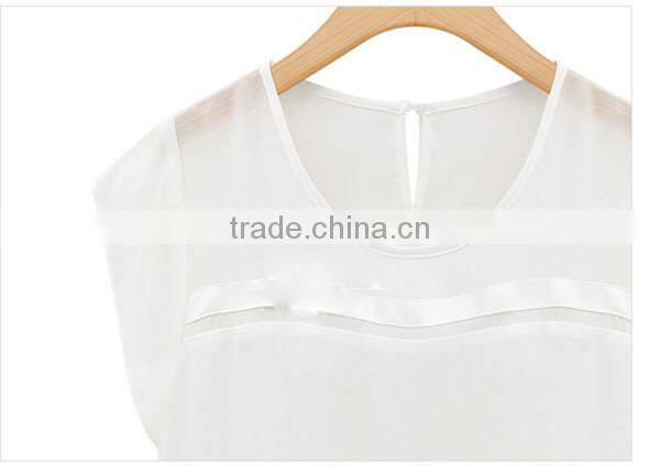 European and American style summer new fashion V neck perspective women chiffon,chiffon fabric