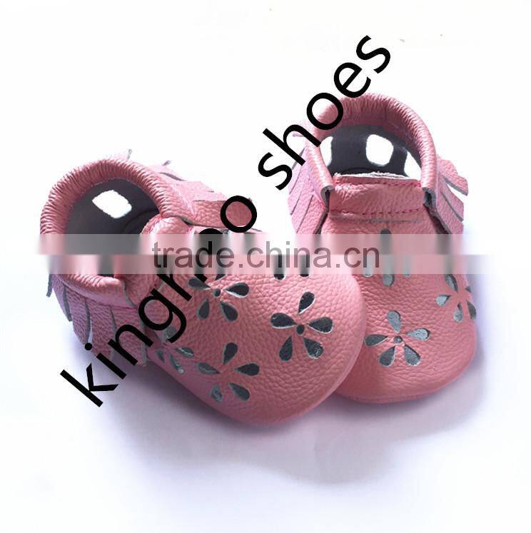 popular design genuine cow leather and hight quality soft sole baby shoes