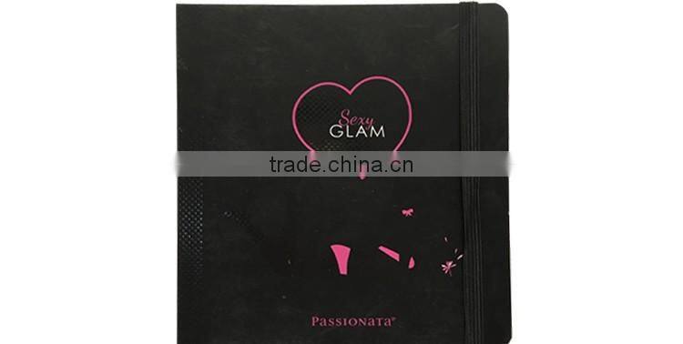 Hardcover organizers 2017 fashion writing notebook round corner with elastic trap