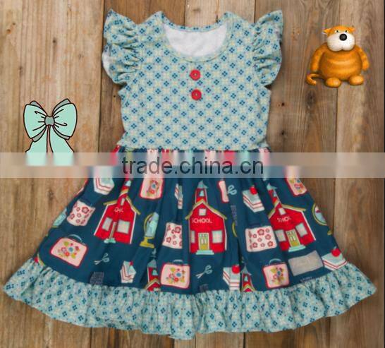 Factory price direct selling girl summer printing revolving skirt fashion girl dresses