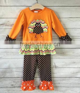 cheap children clothes for girls of 2-6 years thanksgiving latest design of fine embroidery