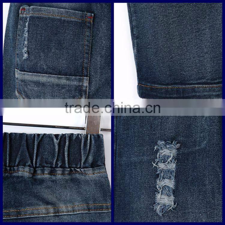 China made textiles new design imperial kids new pattern jeans half pants with elastic