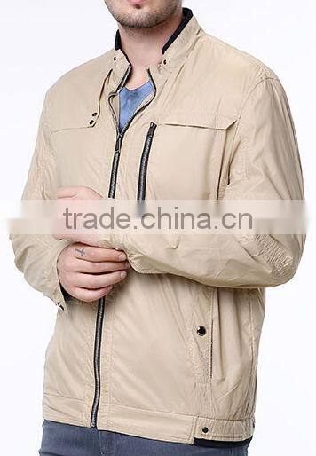 rib fabric living style thin jacket for man