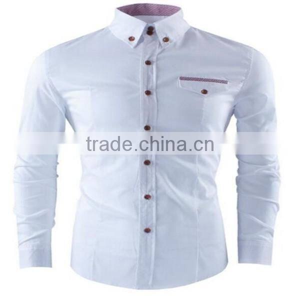 2016 new wholesale Luxury Long Sleeve custom mens casual dress shirts