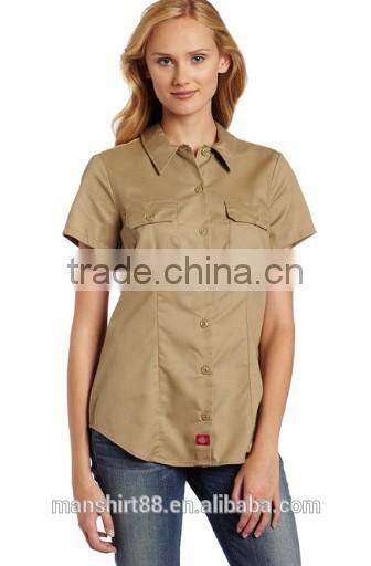 2016 women's short sleeve work shirt