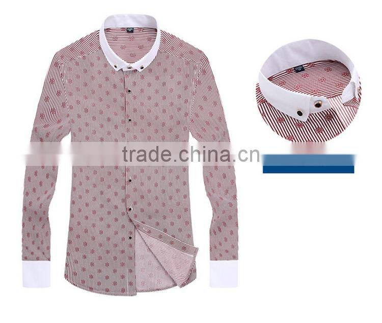 In stock alibaba china shirt manufacturer full size printing long sleeve fashionable fancy printed rounded hem cotton t-shirt