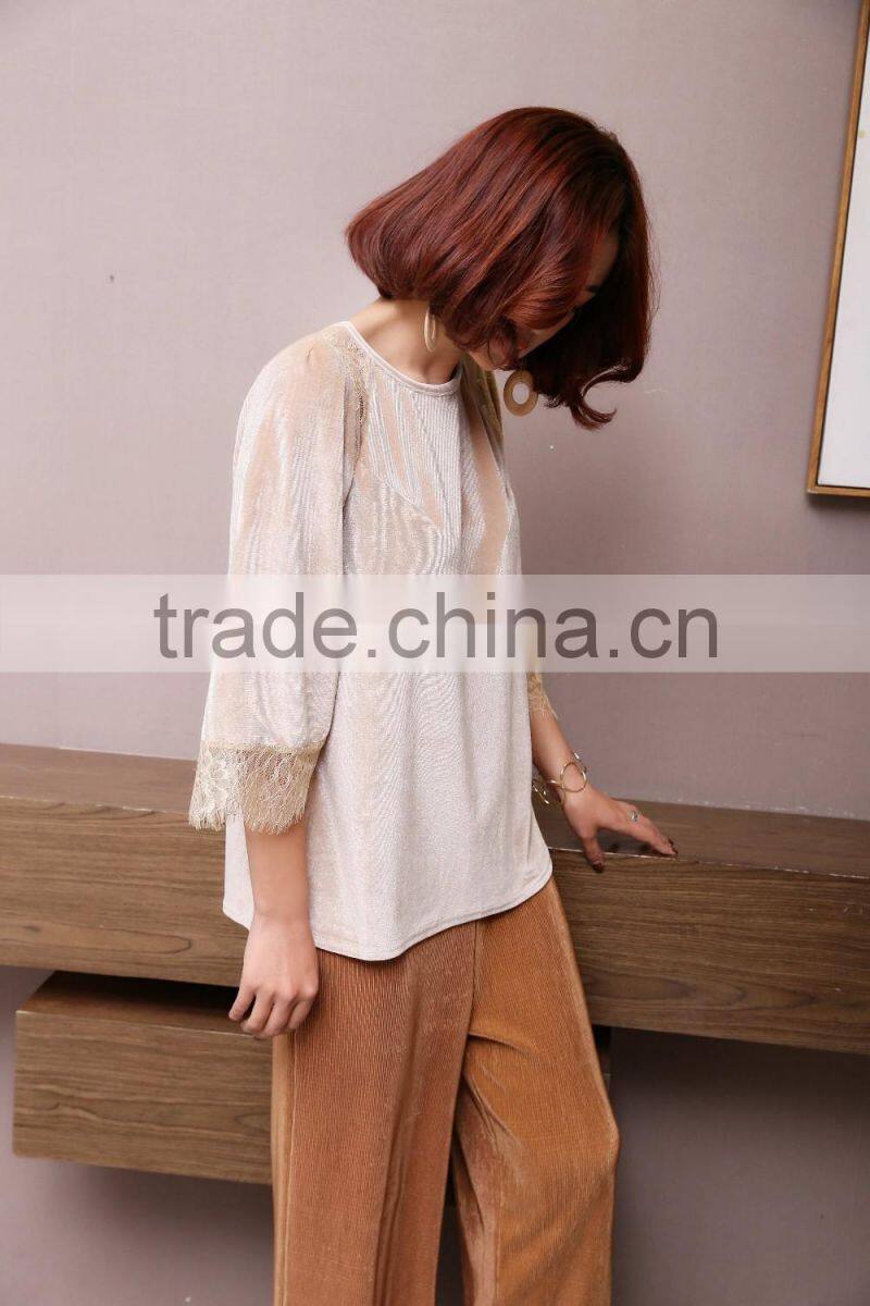 Top Fashion style Large size Gold t shirt women plus size t-shirt fat women t shirt