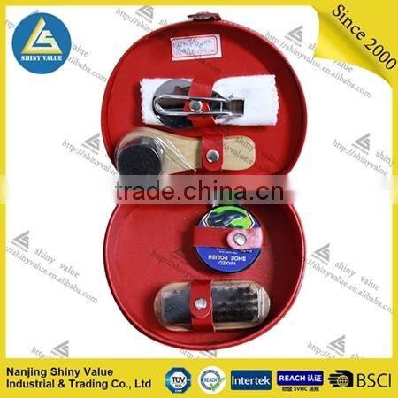 Personalized Luxury Pu bag Shoe Care set/Shoe Shine kit/shoe polishing kit for men