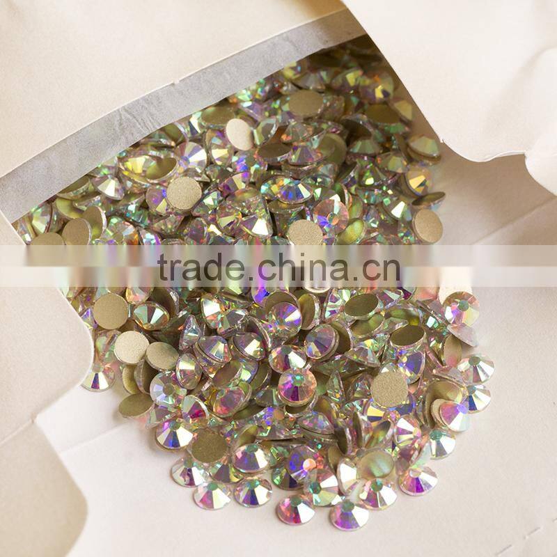 Factory's crystal AB flatback rhinestones loose rhinestones for nails and clothing