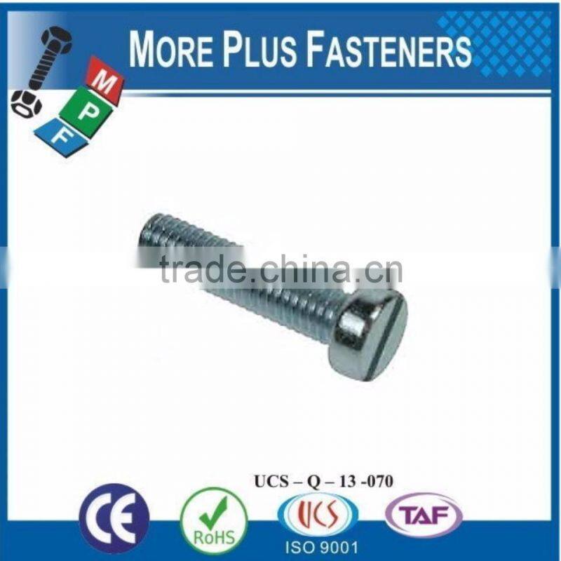 Made in Taiwan Brass Stainless Steel Carbon Steel Slotted Cheese Head Machine Screw