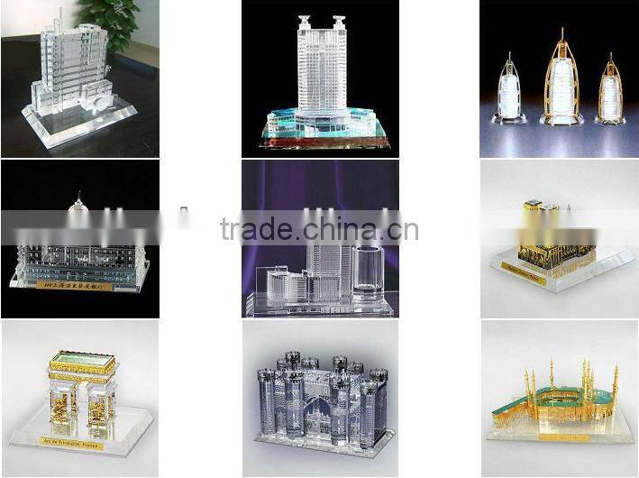 Crystal Makkah clock model for Islamic Souvenir gift