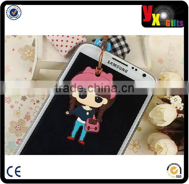 3D Cute Owl Bird PVC Cell Phone Headset Dust Plug