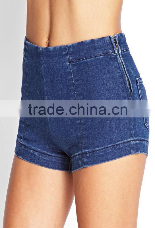 hot selling women denim shorts made in china wash skinny wholesale cheap high waisted denim shorts