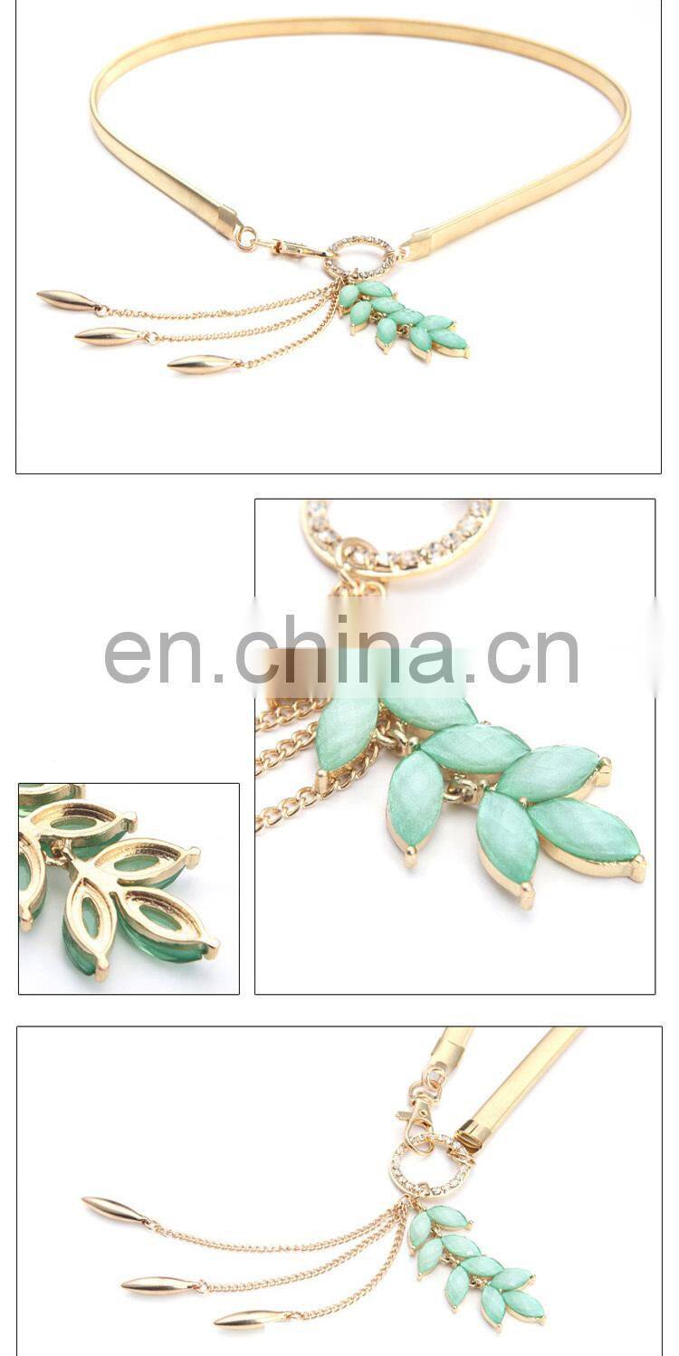 Fashion Lady Metal Waist Chain Pendant Leaf Skirt Waist Decorated Belt