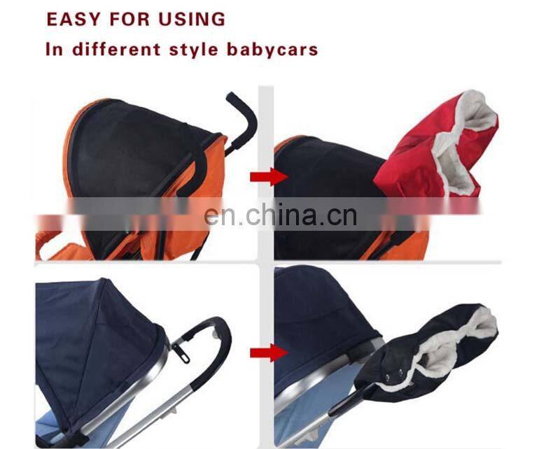 Black Red Plush Warm Winter Hand Muff for Baby Stroller