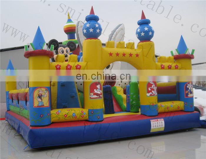 Attractive inflatable fun city, big inflatable bouncy games, inflatable combo slid fun land city