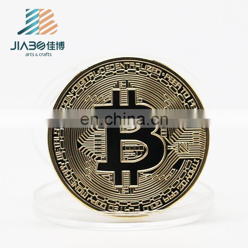 Custom design 3d logos have stock molds gold silver copper plating Bitcoin promotion coin