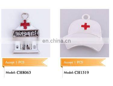 Silver Tone Pink White Enamel Roller Ice Skating Charm Ice Skates Charm Pendant