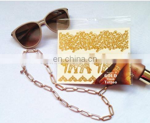Flash tatoos foil gold temporary tattoo stickers