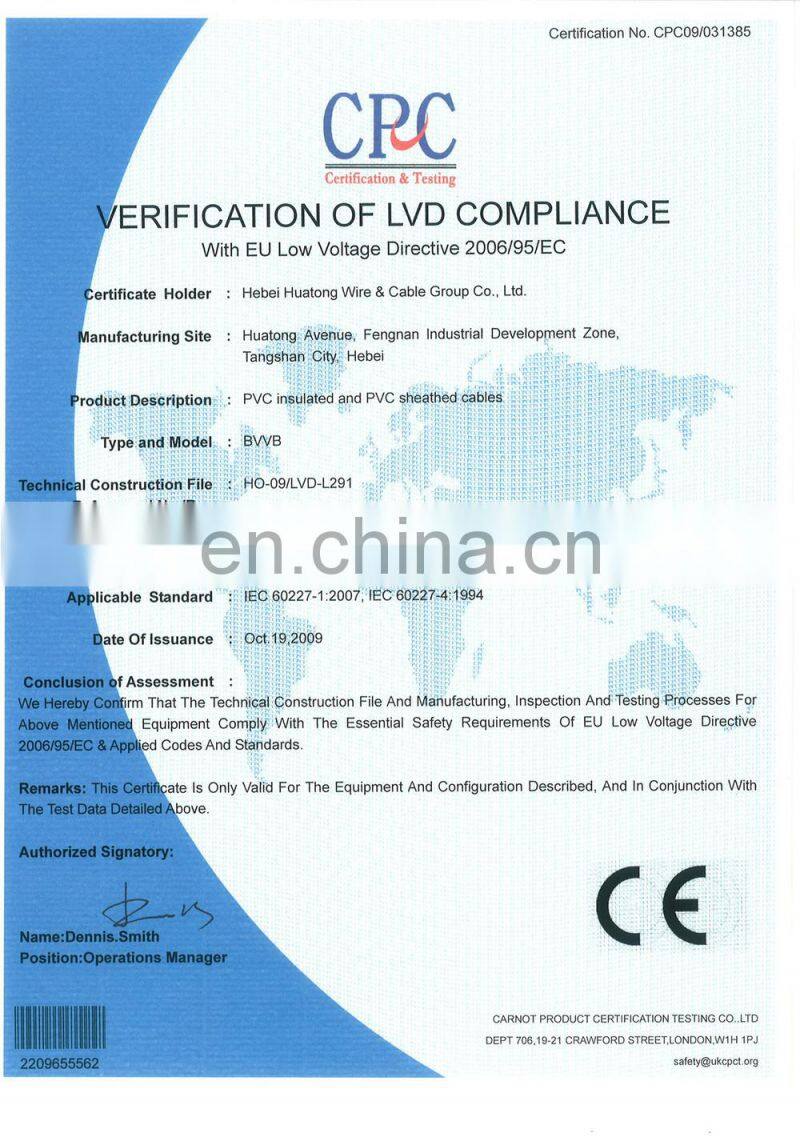 Yellow/Green Color PVC Insulated green yellow ground wire