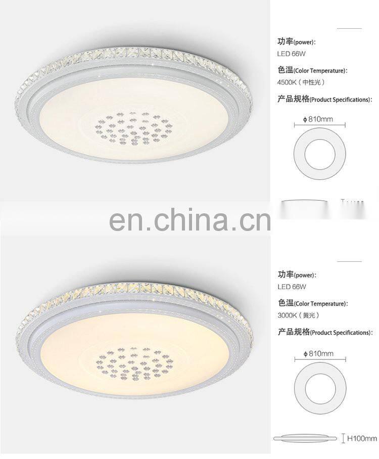 modern luxury crystal ceiling light dining room 2 colors changed LED ceiling lamp