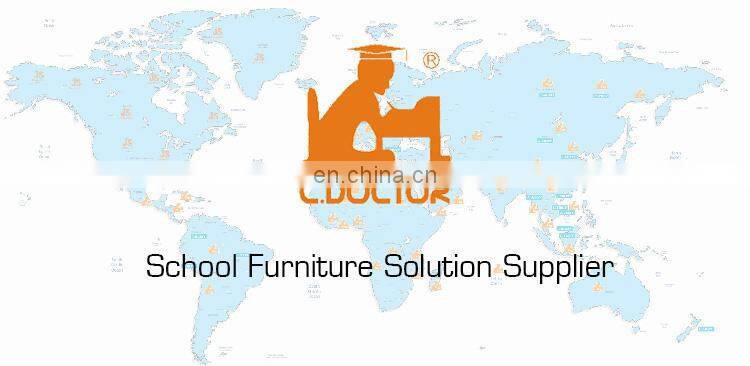 Plastic Chair with writing pad and metal legs made in China