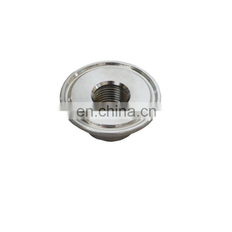 SS304 Tri-Clamp flat end cap lid with NPT port with triclamp ferrule opening