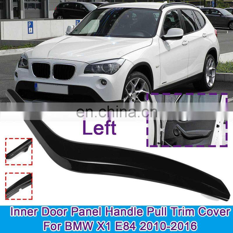 Car Inner Interior Door Panel Handle Pull Trim Cover For BMW X1 E84 2010-2016 Gloss Black / Corbon Black