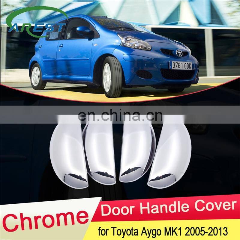 for Toyota Aygo MK1 2005 2006 2007 2008 2009 2010 2011 2012 2013 Chrome Door Handle Cover Exterior Trim Car Stickers Accessories