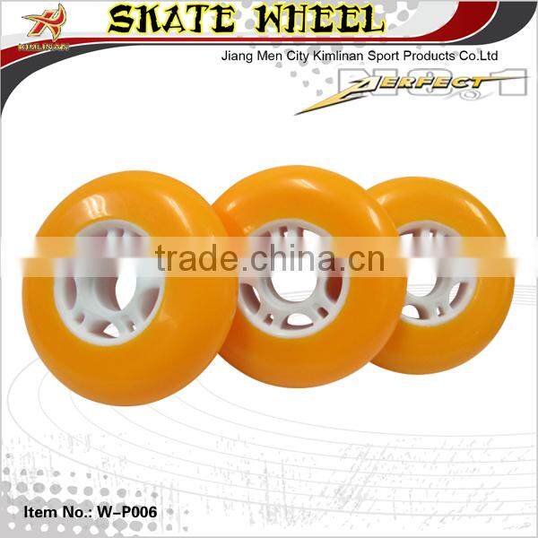 Hot sale Plastic core inline skate wheel, speed pu wheel, rubber roller skate pu wheel