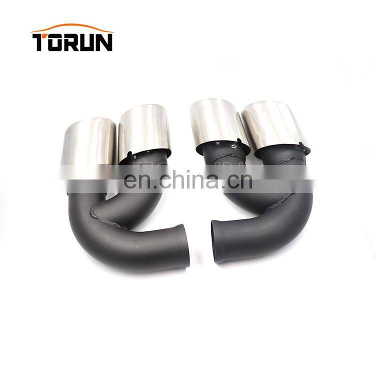 New style Universal performance 2.5" steel exhaust tip 10-14 Cayenne 958 Round Brush