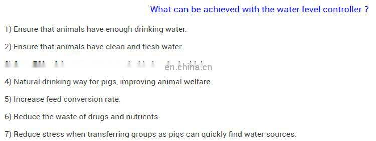 Water level controller for pigs water bowl drinking system
