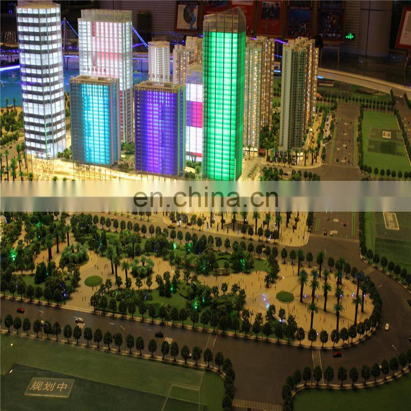 Ho scale building model with perfect Led lighting,popular 3d architecture model for sale/market