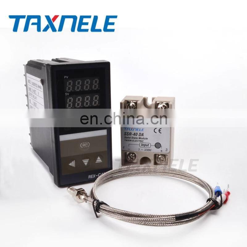 Dual Digital PID Temperature Controller REX-C400 with Sensor K thermocouple M6 input SSR replyOutput SSR-40DA REXC-400