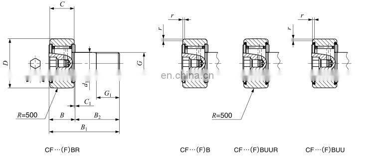 CF 16 BUU Japanese standard cam follower bearing with hexagon hole CF 16 BUUR