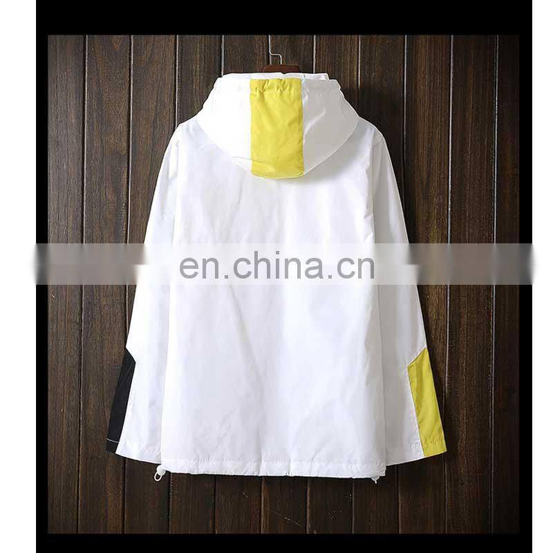 Wholesale custom men's new sports jacket windbreaker loose half zipper jacket casual stand collar pullover jacket