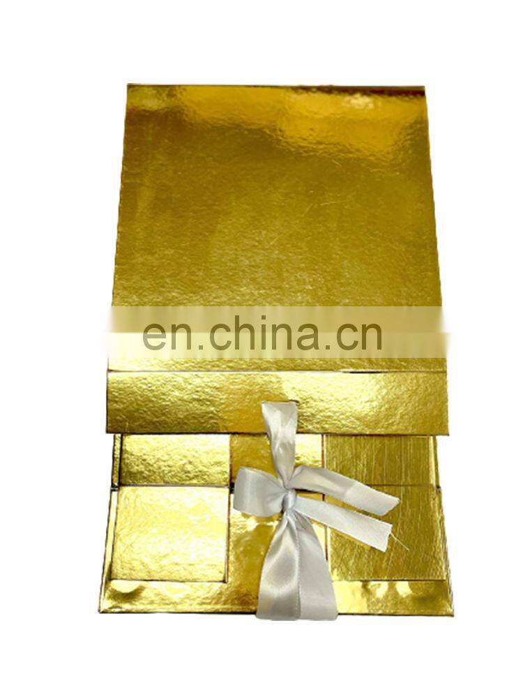luxury gift box packaging for jewelry golden textured paper custom logo magnetic gift box