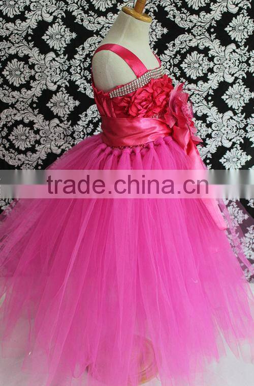 Red Rosette Toddler Girls Special Occasion Dress Tea Party Dress