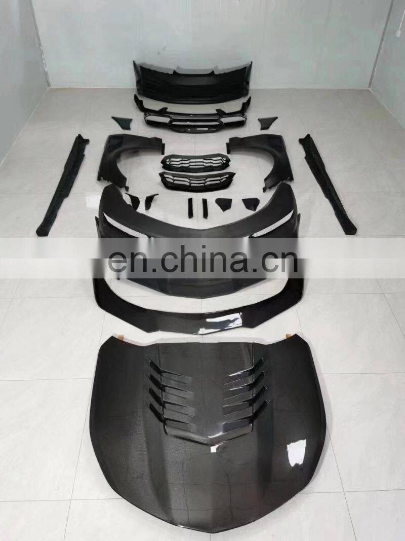 Runde Resin Front Bumper Grille Front Lip Rear Bumper Rear Lip Side Skirts Hood Fender For Chevrolet Carmaro Wide Body Kit