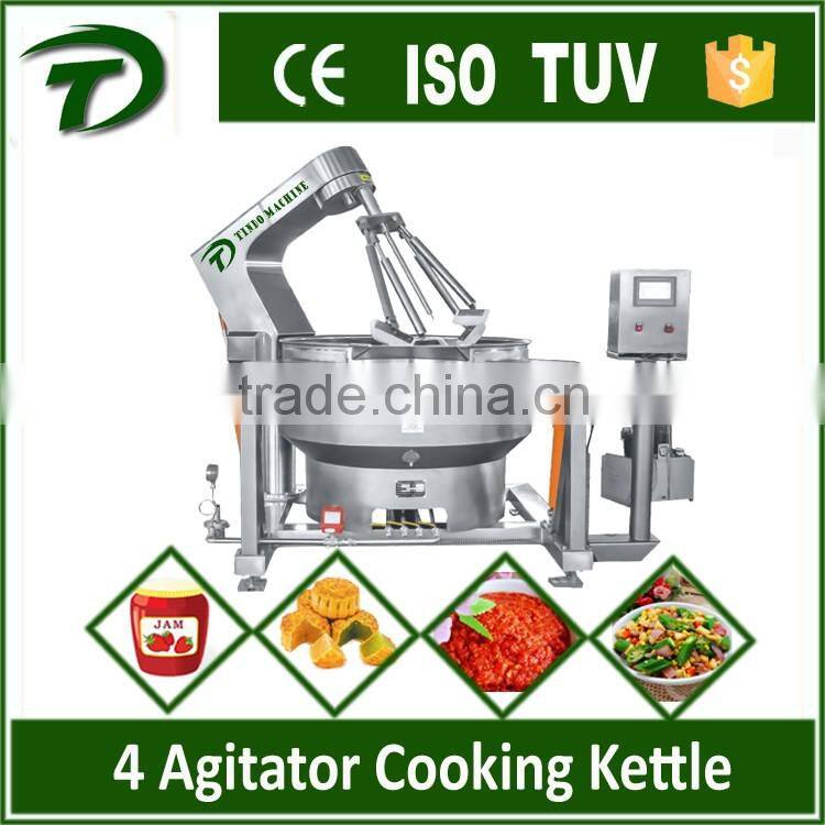 Automatic mixer lifting and titling cooking mixer
