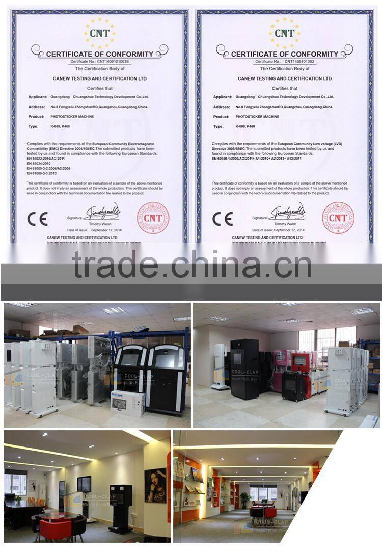 2014 New Touch Screen Self-service PhotoBooth For Wedding & Party Events