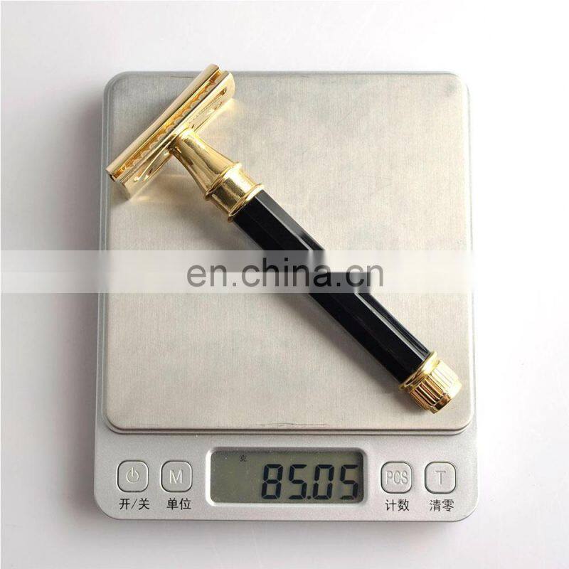High quality beautiful women rose gold customized metal traditional double edge blades men shaver gift barber razor