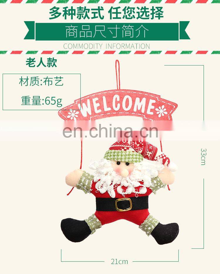Merry Christmas Cute Santa Claus Snowman Door Hanging Christmas Tree Home Decor Ornaments Xmas Gift New Year Decoration