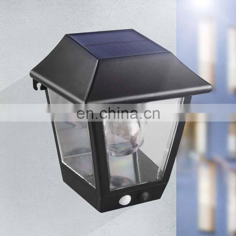 Waterproof Outdoor Sensor Garden Wall Plastic Led Solar Lamp
